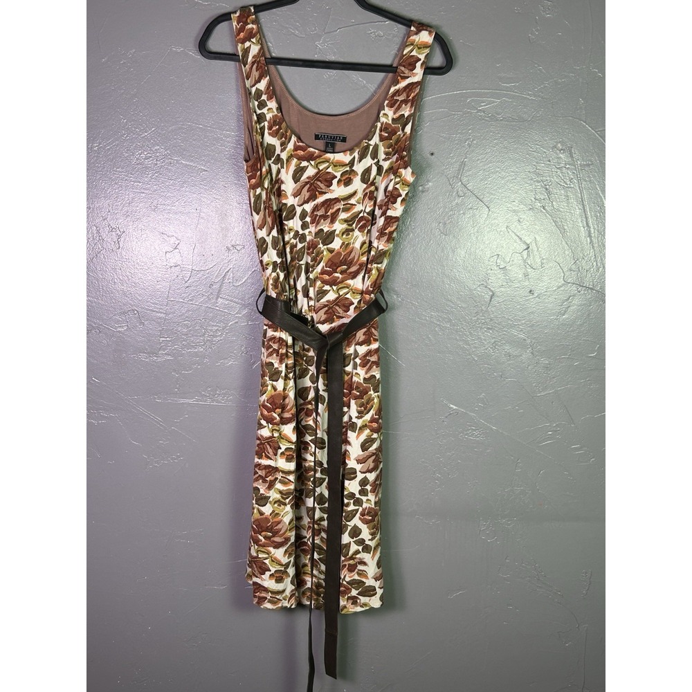 Peruvian Connection Dress Women's Large autumn-toned botanical pattern Belt
